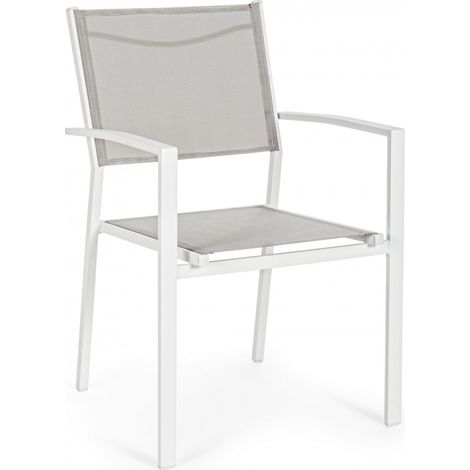 Sedia in alluminio bianco da esterno bizzotto cloud ld30 (1/5)