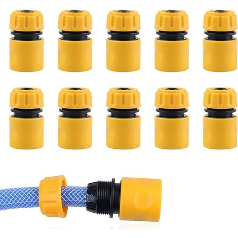 Ensemble de connecteur de tuyau 1/2Adaptateur de tuyau de d'arrosage Kit de tuyau d'arrosage connecteur de tuyau en plastique.10 pièces (1/5)