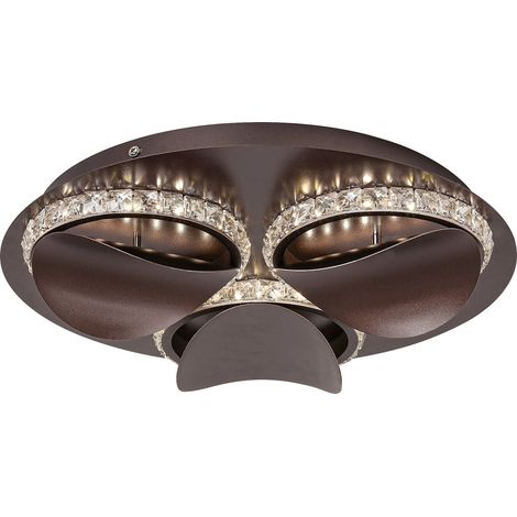 Plafoniera LED con cristalli Rabalux Capriana 38cm 18W bronzo (1/5)
