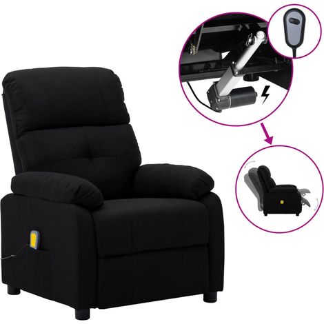 Fauteuil de massage électrique - Fauteuil Chaise de Salon - Fauteuil design Noir Tissu Chic-294095 (1/5)