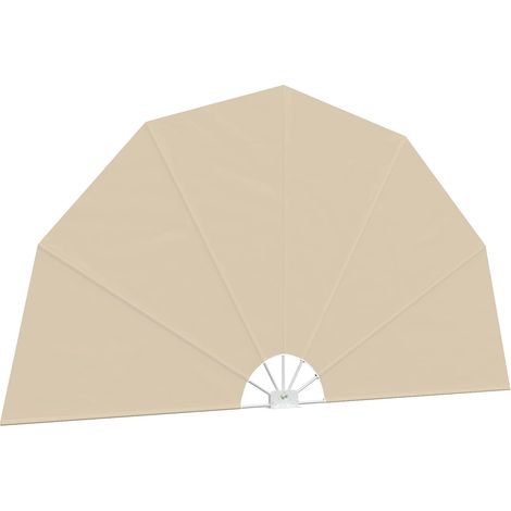 Maison Exclusive - Faltbarer Terrassen-Seitenfächer Creme 200 cm (1/5)