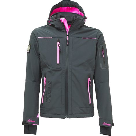 Arbeitsjacke Softshell mit Microfleece-Futter Damen SPACE - Grau/Fuchsia L