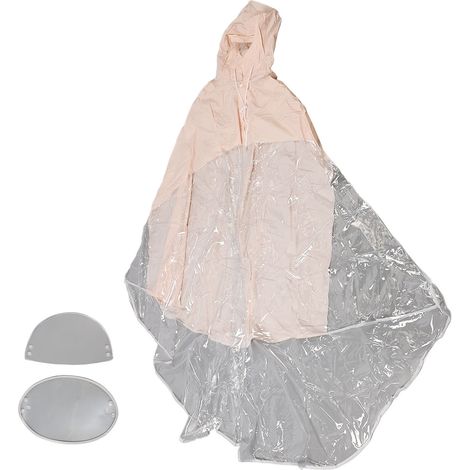 Poncho imperméable pour véhicule électrique, usage unique parent-enfant, avec capuche, kaki, taille 3XL. (1/5)