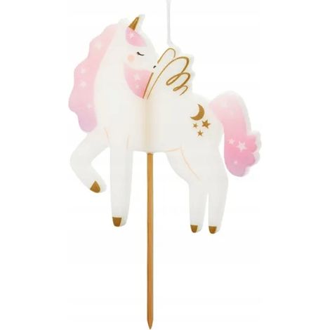 Torta Candela Unicorno Magico Compleanno Primo Anno 9cm (1/4)