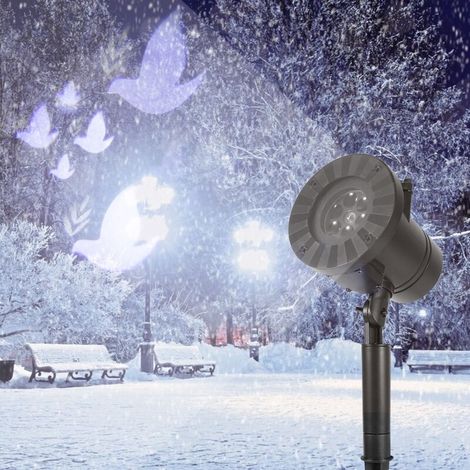 Projet de lumière LED en forme de flocon de neige pour jardin et décoration de Noël avec contrôle à distance et prise EU (1/4)