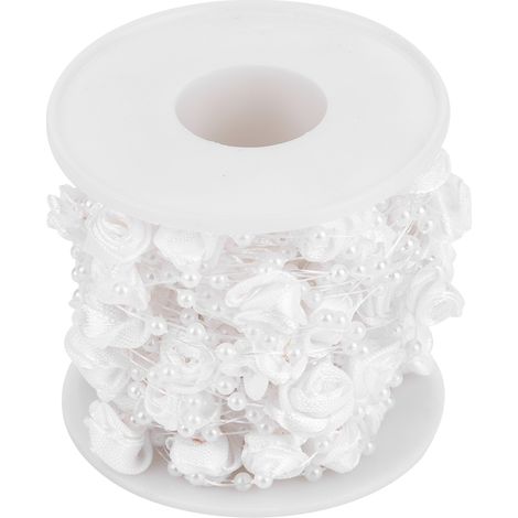 Fil de perles roses artificielles 10m/rouleau guirlande de perles DIY décoration mariage blanc (1/5)