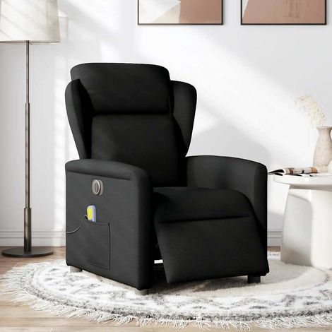 Maison Exclusive - Sillón reclinable de masaje eléctrico tela neg