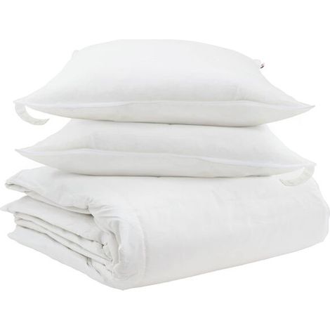 Ensemble trois pièces housse de couette et taie d'oreiller en duvet de canard blanc (1/5)