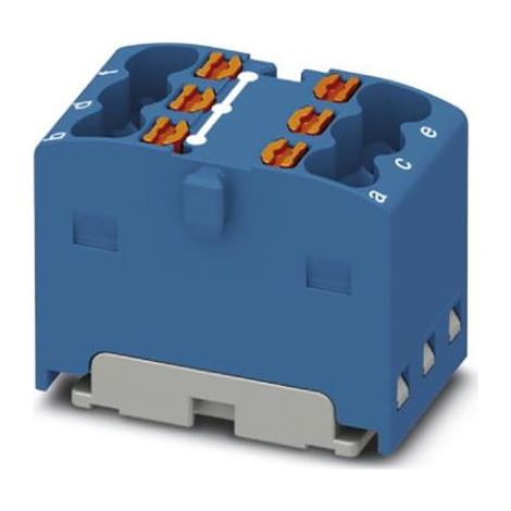 Bloc de distribution Phoenix Contact 6 voies, raccordement Enfichable, section de fils 2,5 mm², 17.5A, 450 V ( Prix pour Paquet de 20 )