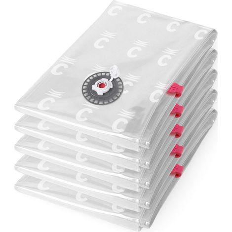 Compactor ASPISPACE Set di 5 Sacchetti a Compressione Sottovuoto, Misura M, 55x90 cm, Trasparenti (1/5)