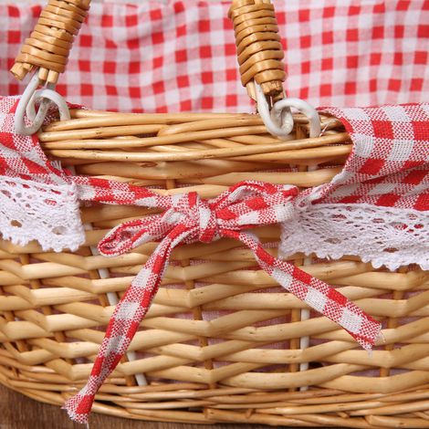 Geflochtener Korb mit klappbarem Griff, tragbarer, umweltfreundlicher Rattan-Picknickkorb für Badezimmer, Geschenk (1/5)