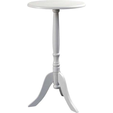 Set 2 tavolini tondi San Diego Ø30x55 cm bianco (1/2)