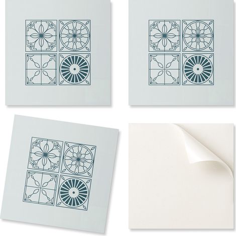 Paquete de baldosas de vinilo con motivo geom茅trico para cocina y sal贸n, 20x20x20 cm.