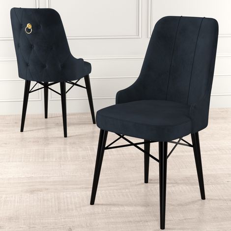 Silla Cressa, 6 sillas, acolchado, peso soportado 120 kg, negro (1/3)