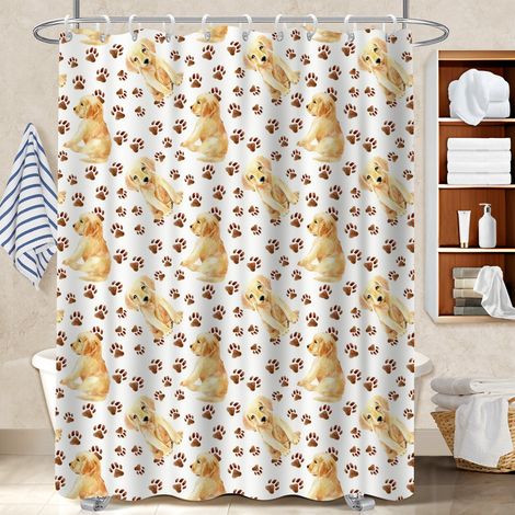 Rideau de bain en polyester 180x180 bordure lestée rideau imperméable pour les fêtes de fin d’année (1/5)