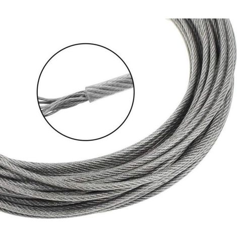 Câble Acier Inoxydable - 2 x 10 m - Diamètre 2 mm - Charge Maximale 30 kg - Pour Suspension Déco Intérieure Extérieure - 1 Pièce (1/5)