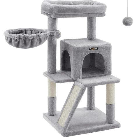 Feandrea – Arbre à chat avec large plate-forme 45 x 30 cm – Matériaux aggloméré et sisal – Pour jusqu'à 3 chats – PCT51W