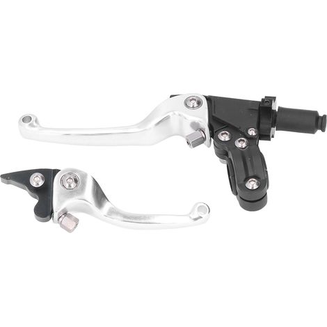 Un ensemble de pièces de rechange pour la modification de leviers d'embrayage et de frein pliables pour moto, adapté aux Suzuki RM/RMZ argentées. (1/5)