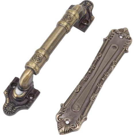 Poignée de porte Cryfokt en bronze galvanisé, style vintage, pour (1/4)