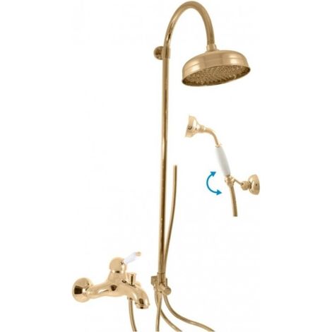 Colonne de douche LABE laiton doré avec douchette H.102 cm (1/5)