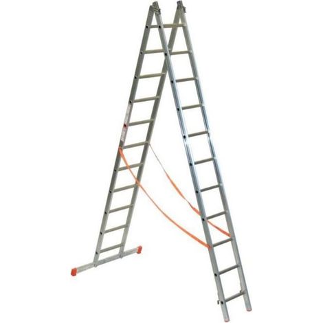 F.A.C.A.L. S.R.L. - Échelle transformable aluminium 2 plans Génia – Longueur 3 à 6 m - Longueur déployée 5,94 m