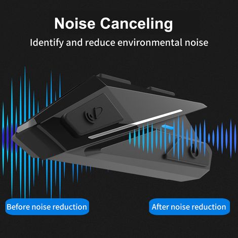 Intercom Bluetooth pour casque moto, connexion Bluetooth 5.0, étanche, réduction intelligente du bruit, réponse automatique, radio FM, longue autonomie pour une conduite en toute sérénité. (1/2)