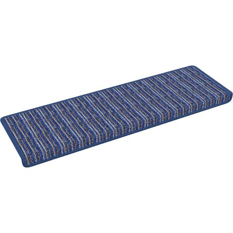 Self-adhesive Stair Mats Striped 15 pcs Blue 65 x 21 x 4 cm vidaXL