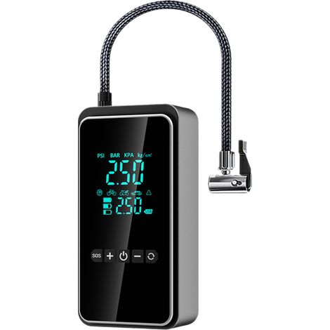 Gonfiatore per pneumatici auto senza fili - Compressore d'aria portatile da 150 PSI con LED/porta USB, batteria ricaricabile, gonfiaggio rapido, spegnimento automatico, compressore per auto/bicicletta