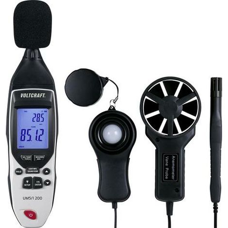 [NEUWERTIG] B-Ware Voltcraft Um5/1 200 Umweltmessgerät Temperaturadapter Fühler Typ K 5in1 Lcd