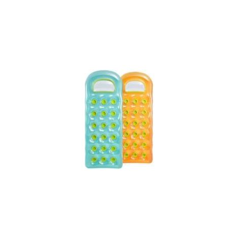GENERIC-Matelas gonflable transparent à poches - 188 x 71 cm - Turquoise – Turquoise (1/5)
