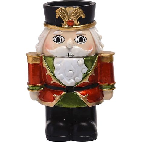 Nussknacker-Kerzenhalter, rostfrei, dekorativ, kompakt, mit Nussknackerfiguren (1/2)