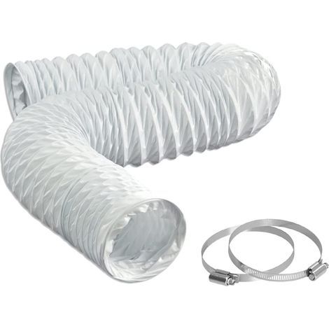 x 80 mm x 2,5 m flexibler PVC-Schlauch für Trockner-, Küchen- und Badezimmerlüftung mit 2 Stahlschellen (1/5)