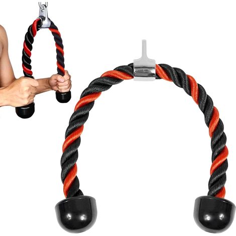 Corde Triceps Musculation Nylon Tricep Rope Corde Fitness Musculation avec Poignée Attachement de Câble de Corde pour Gym ou Maison (1/5)