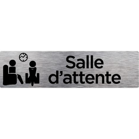 Pictogramme SALLE D'ATTENTE (Q0206).- Adhésif aspect aluminium brossé -
