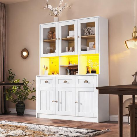 Buffet coloris blanc en MDF 140 x 40 x 175 cm (1/5)