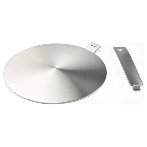 Adaptateur à induction, disque convertisseur pour plaque de cuisson à induction, plaque de diffusion de chaleur avec poignée et base séparables 20 cm (1/4)