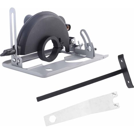 Support de Coupe pour Meuleuse d'Angle, Guide de Coupe avec Réduction de Poussière, 100-125 mm, Fer/ABS, Réglable 0-45°, Incl. Règle et Clé (1/5)