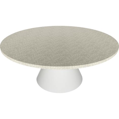 Artù White - Table de salle à manger ronde ⌀ 120 cm en bois stratifié avec base conique en métal-Gris texturé (1/5)