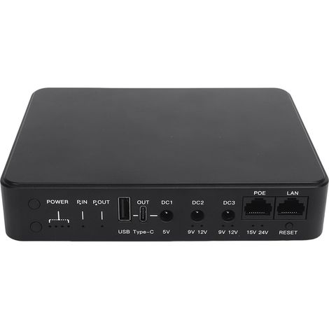 Mini onduleur de secours 6 ports 10400 mAh pour routeur et caméra, compatible PoE 15 V/24 V, USB, DC 5 V/9 V/12 V (1/5)