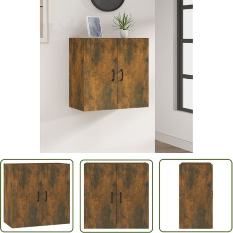 The Living Store Wandschrank Räuchereiche 60x31x60 cm Holzwerkstoff - Hängeschrank - Wandschrank - Aufbewahrungsraum - Regal - Wohnzimmer Dekoration (1/5)