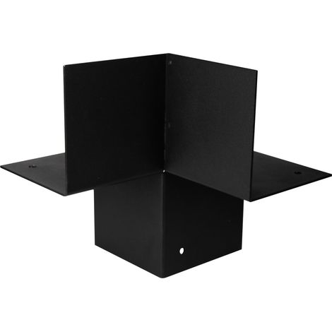 Wovar – Connecteur d'angle noir pour pergola 12x12 cm – Fixation solide – Dimensions 115x115 mm – Pour assemblage élégant de poutres