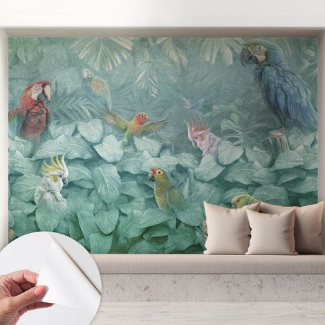 Carta da parati autoadesiva - Fotomurale adesivo - design elegante - stile moderno - Uccelli esotici 208x146 cm (1/5)