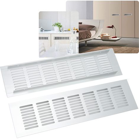 Zwei Lüftungsgitter aus Aluminiumlegierung für den Elektrokasten des Wohnmobils (silber), Lüftungsöffnungen für den Kleiderschrank, den Elektroschrank und den Schuhschrank (80300 mm). (1/5)
