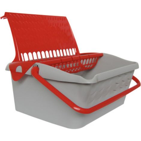 Nespoli – Seau en plastique 10 litres – Poignée sécurisée – Pour peinture avec grille séparée – Utilisation optimale en milieu humide