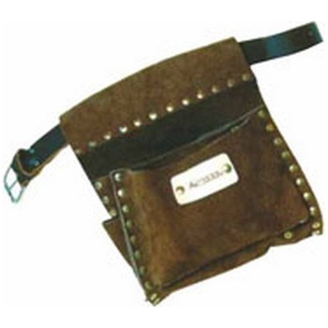 Mass Borsa Carpentiere 3 Tasche in Pelle Prima Scelta Extra Morbida Borchiata colore Marrone (1/3)