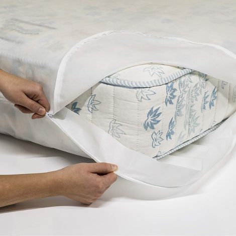 Allergosystem Set Antiacaro Composto da coprimaterasso con Cerniera per Letto Matrimoniale, 170x200x20cm e 2 copricuscino, 50x80cm, 100% Polipropilene (1/5)