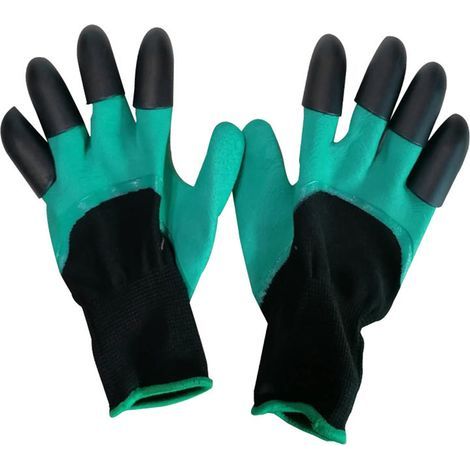 Gants de jardinage avec griffes aux doigts, gants de travail protecteurs pour plantation, creusage, désherbage, semis et fouille - 8 griffes par paire (1/4)