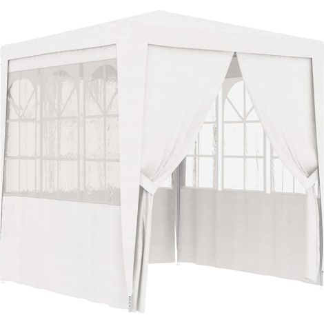 Profi-Partyzelt mit Seitenwänden 2,5x2,5 m Weiß 90 g/m² vidaXL