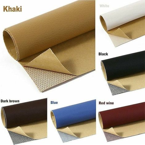 Pièces Autocollant De Réparation De Cuir Auto-Adhésif Canapé Canapé Siège De Voiture Chaise Rénovation Autocollant (Marron Foncé, 50 Cm 137 Cm) (1/5)