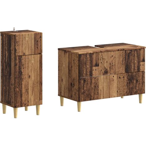 Maison Exclusive - Set di Armadi da Bagno da 2 Pezzi ARNHEM Legno antico (1/5)